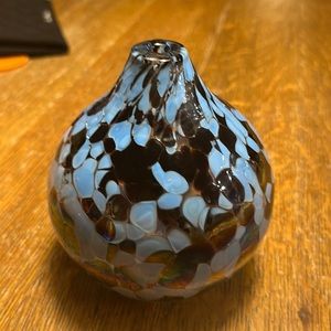 Vintage California Glass Studio Spatter Glass Oil Lamp, Missing Wick AND Oil.